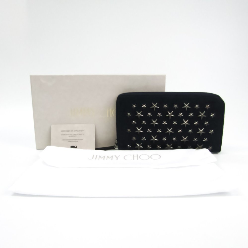 JIMMY CHOO CARNABY BLS J000049385001 Unisex Leather Studded Long Wallet [bi-fold - Picture 10 of 10